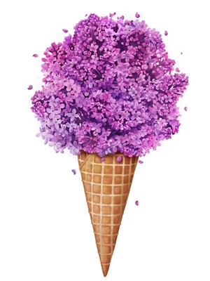 Ice cream with lilac
