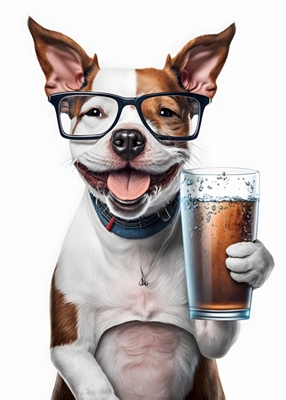 Cute Dog and a Glass of Beer
