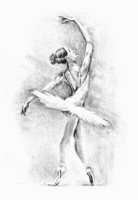 Ballerina potlood tekening 