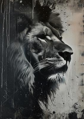 Lion x grafitti B/W