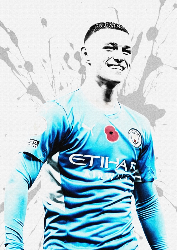 Phil Foden Painting Posters Prints By Hung Anh Printler