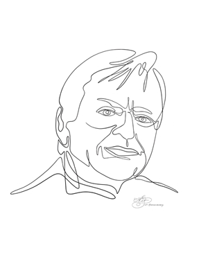 Olof Palme - one line drawing 