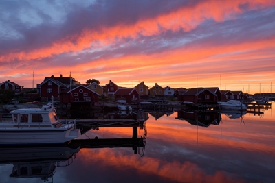 Colorful sunset in Bohuslän