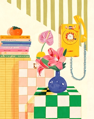 Telephone and flowers