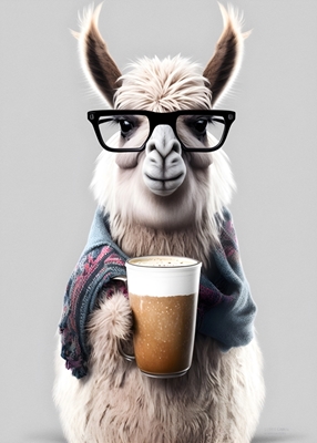 A Llama with cute glasses