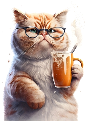Cute Cat with Glasses