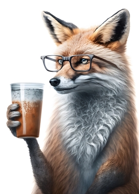 Cute fox with glasses