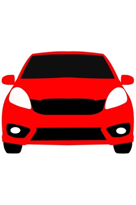 auto červená brio bílá černá