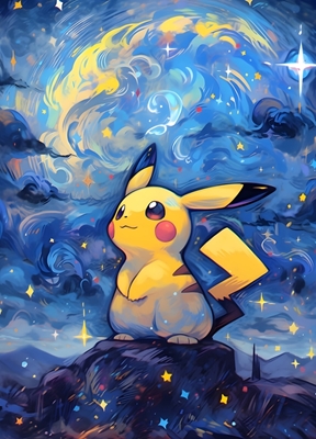 Pikachu in Van Gogh style