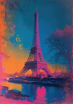 Paris Affisch Konsttryck Eiffe