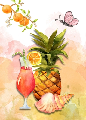 Watercolor Fruit Juice