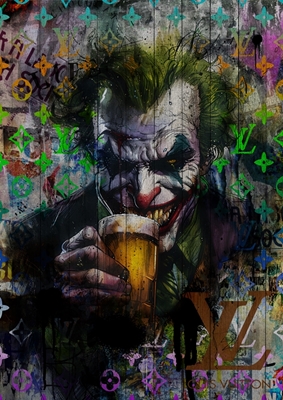 Pop Art Joker boire de la bière