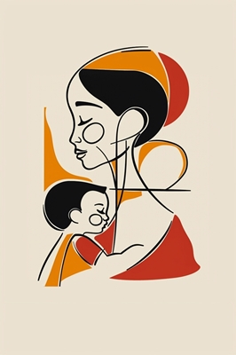 Mother and baby bauhaus style