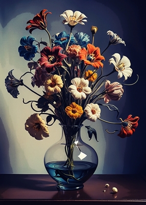 Blomst fargerikt maleri 
