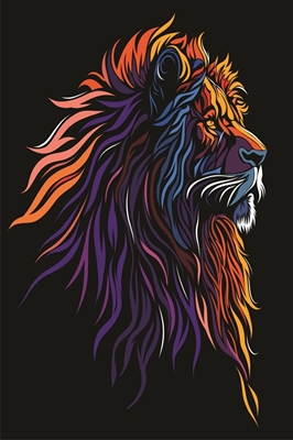 färgglatt lejon