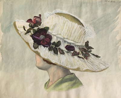 Vintage dame med hat