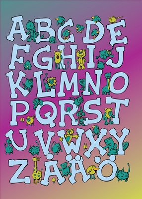 Alphabet - Grüne Kühe & Lila