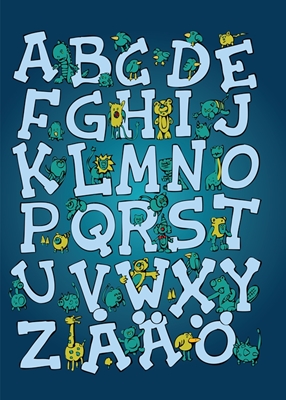 Alfabet Gröna kor & Blå