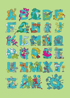 Alphabet Green monsters