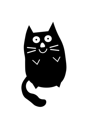 Baculatá černá kočka