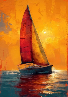 Segelboot Poster Maritim Lake