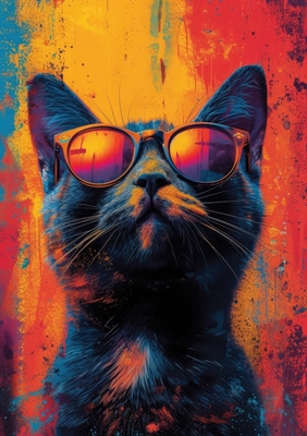 Cat Pop Art Poster Kunstdruck