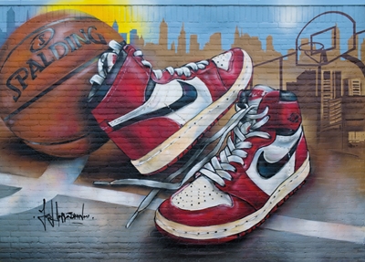 Jordan1 basket graffiti