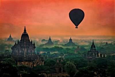 Tidig morgon i Bagan, Myanmar.