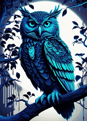 Néon vert Blacklight Owl