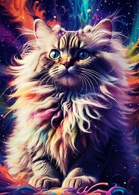 Kissan maalaus värikäs 
