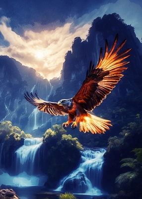 Peinture d’aigle volant 