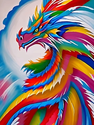 Kleurrijke Dragon Art