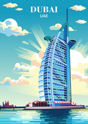 Cartaz de Viagem Dubai Emirados Árabes Unidos