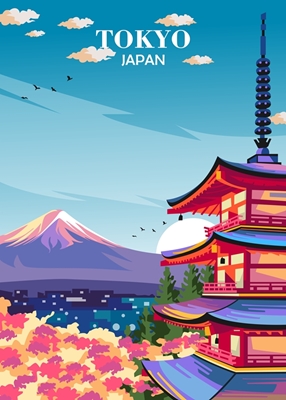 Poster di viaggio Tokyo Giappone