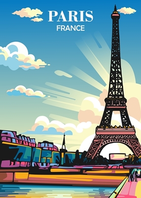 Plakat podróżniczy Paryż Francja
