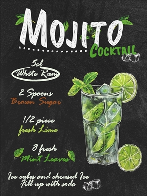 Craie cocktail au rhum Mojito