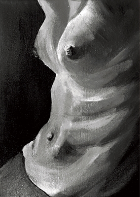 Perfil desnudo del torso femenino
