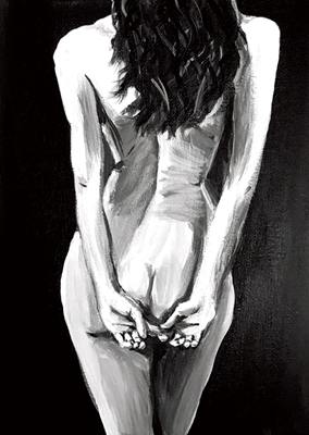 Žena stojící nahá záda 