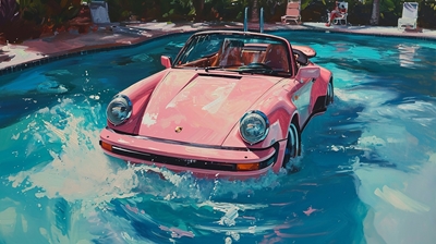 Vaaleanpunainen Porsche
