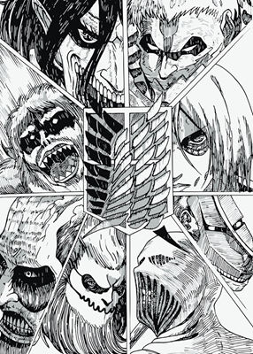 Attack på titan manga konst