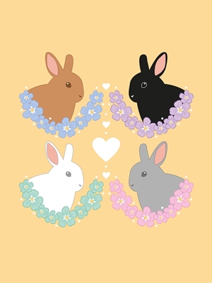 Vier Kaninchen