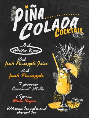 Pina Colada Cocktail Kreide