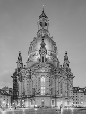 Frauenkirche Dresden på kvällen