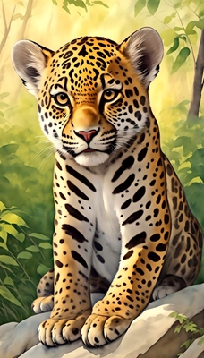 En meget ung Jaguar