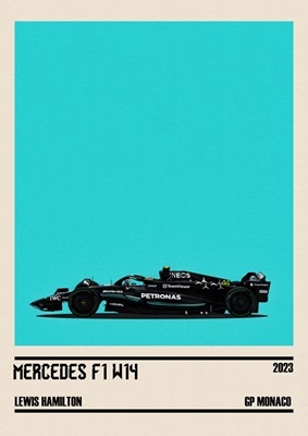 Lewis Hamilton voiture affiche