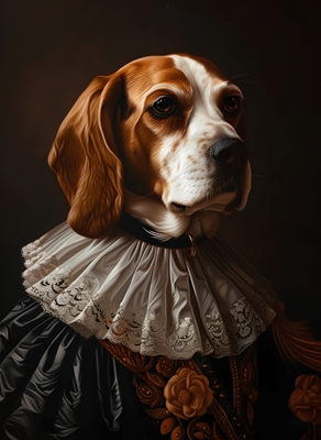 beagle dog Renaissance style