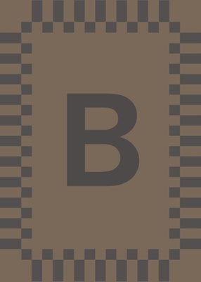 Letter B in bruine beige kleuren