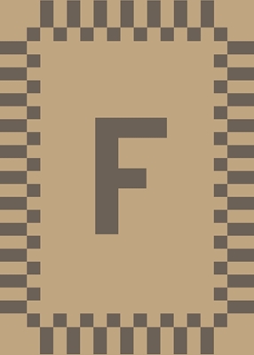 Letter F in beige kleuren