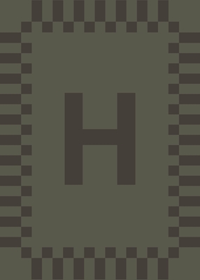 Litera H w kolorach zielonym