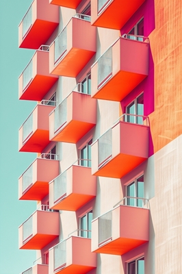 Farverige balkoner